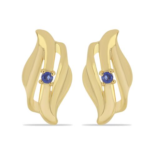 BUY 925 SILVER NATURAL BLUE SAPPHIRE GLASS FILLED SAPPHIRE GEMSTONE EARRING